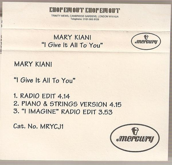 Mary Kiani - I Give It All To You / I Imagine