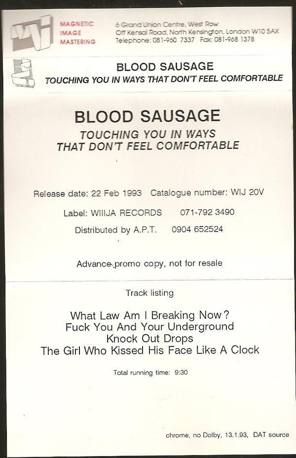 blood sausage - Touching You In Ways That Don't Feel Comfortable